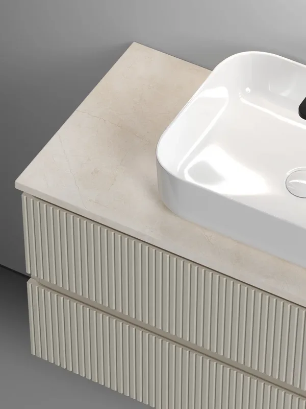 Тумба с раковиной Sancos Snob T 100 см, beige soft, столешница бежевая, раковина CN6011 Sancos — официальный сайт
