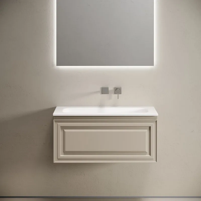 Тумба с раковиной Sancos Very 90 подвесная, beige soft, раковина СN7019wx Sancos — официальный сайт