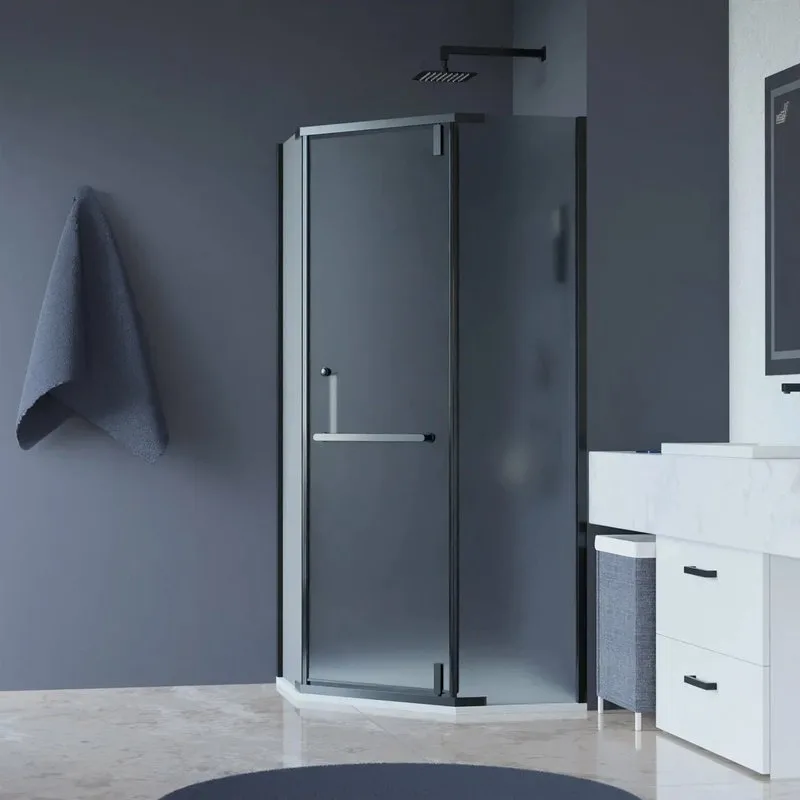 Душевой уголок RGW Hotel HO-081 100x100x195 см, профиль черный, стекло матовое Sancos — официальный сайт