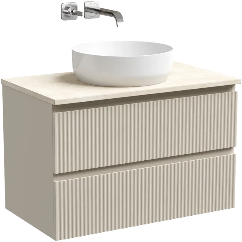 Тумба с раковиной Sancos Snob R 80 см, beige soft, столешница бежевая, раковина CN6022 Sancos — официальный сайт