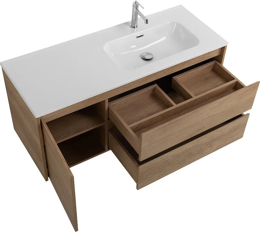 Тумба под раковину без столешницы BelBagno Kraft 120 R, 2 ящика, дверца, rovere nebrasca nature Sancos — официальный сайт