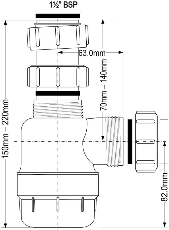 Сифон для раковины McAlpine MRSK2-NW Sancos — официальный сайт