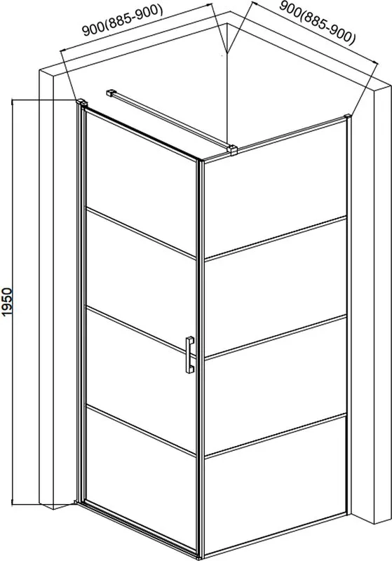 Душевой уголок AQUAme AQM5215-LH-9 90х90, профиль черный матовый Sancos — официальный сайт