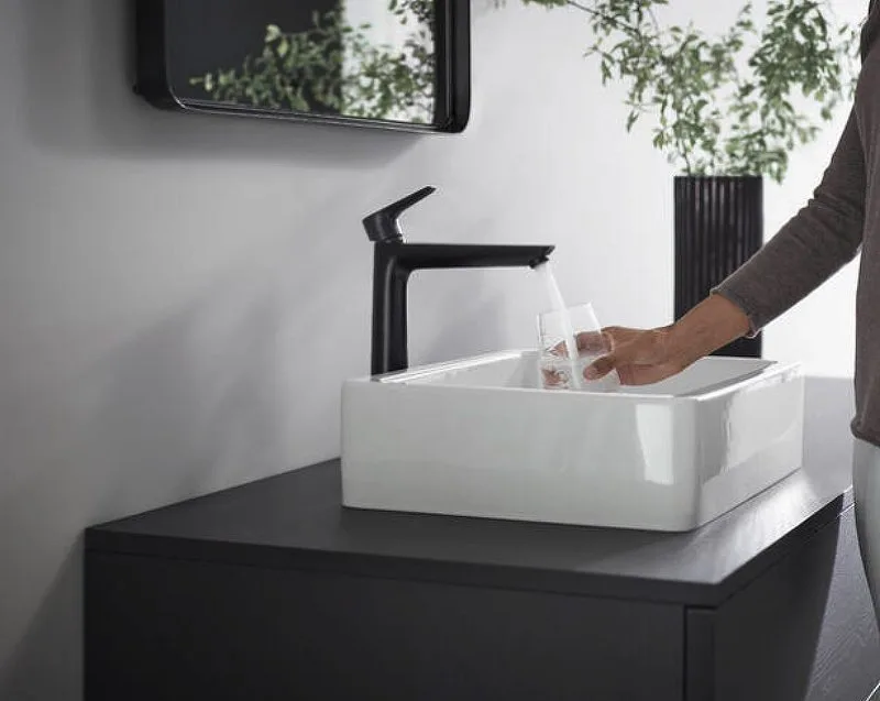 Смеситель для раковины Hansgrohe Talis E 240 71716670 с донным клапаном, матовый черный Sancos — официальный сайт