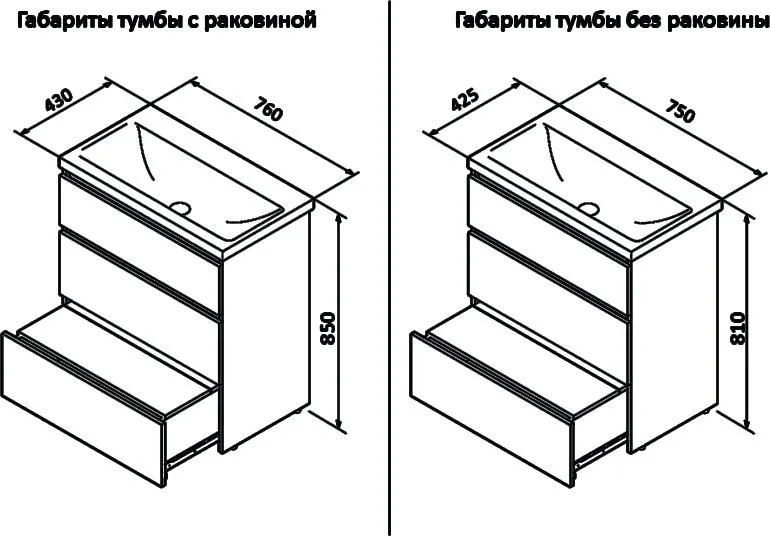 Тумба под раковину без столешницы AM.PM Gem S 75 Sancos — официальный сайт