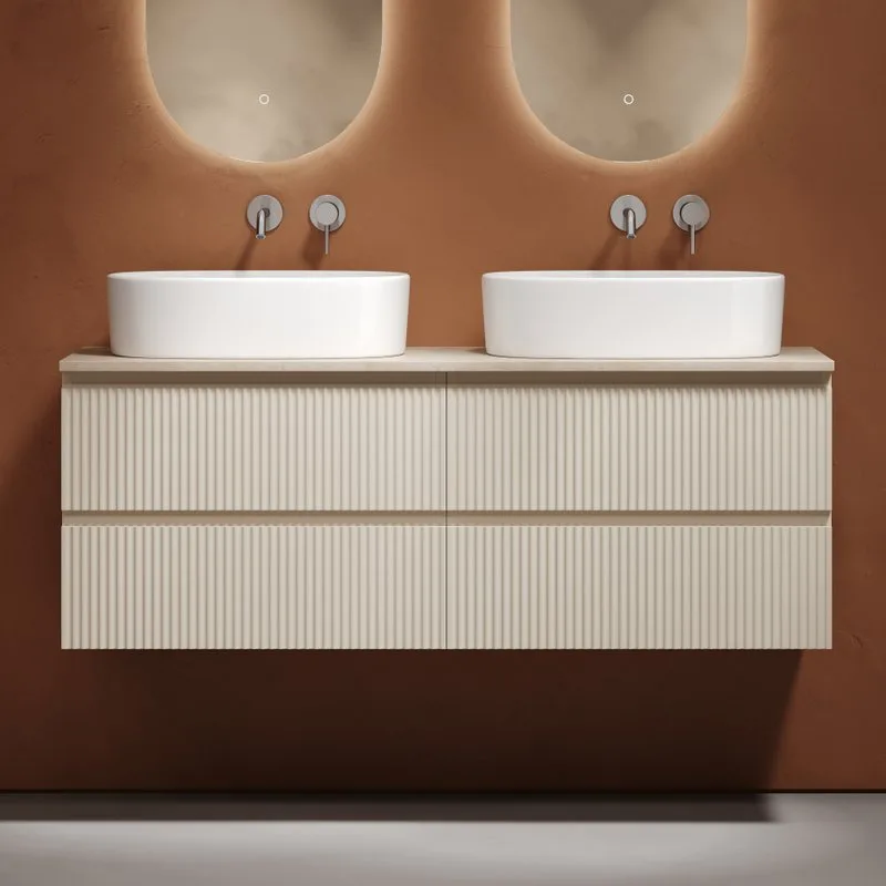 Тумба с раковиной Sancos Snob R 140 beige soft, столешница бежевая TT140A2, раковина CN6075 Sancos — официальный сайт