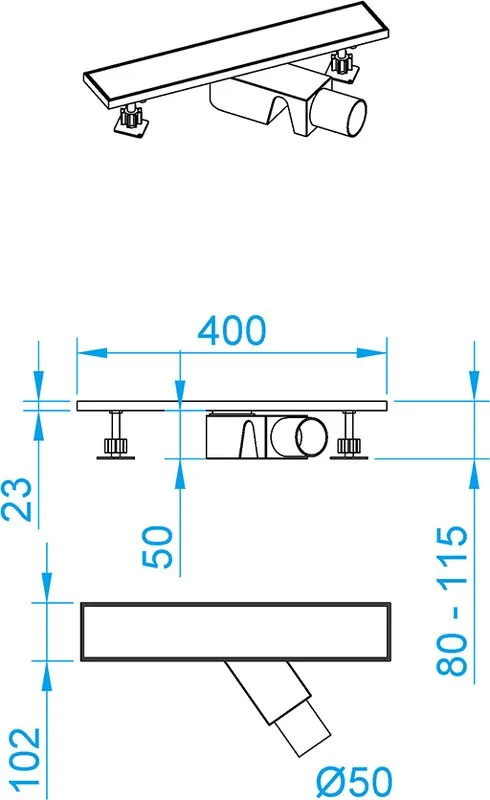 Душевой трап (лоток) RGW Shower Drain SDR-22 40 см, хром Sancos — официальный сайт