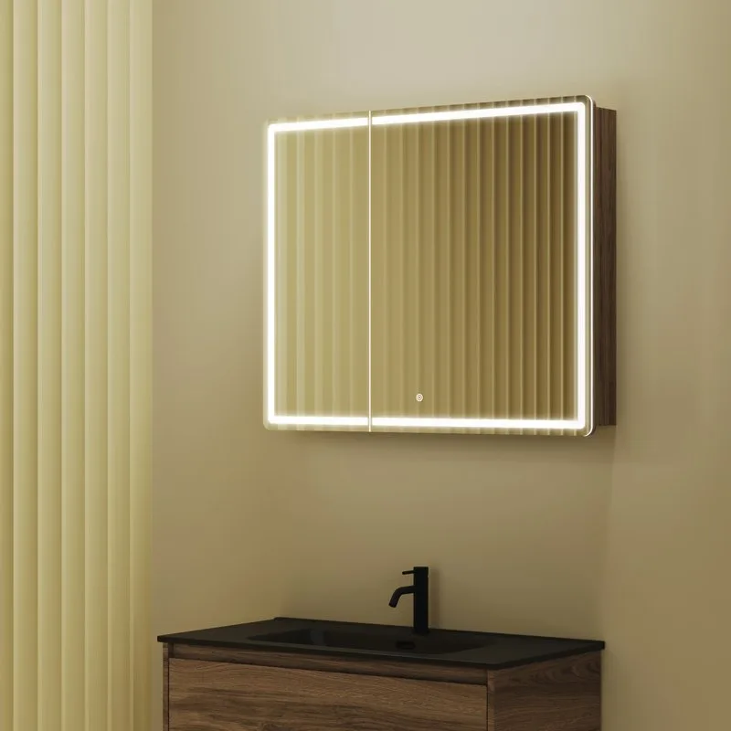 Зеркало-шкаф Sancos Mirror 90 с подсветкой, дуб чарльстон Sancos — официальный сайт