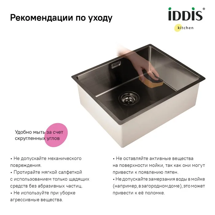 Мойка кухонная IDDIS Edifice EDI54G0i77 графит Sancos — официальный сайт