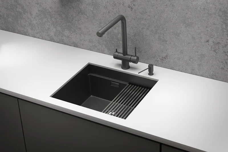 Мойка кухонная Granula Kitchen Space 5045U, черный матовый Sancos — официальный сайт