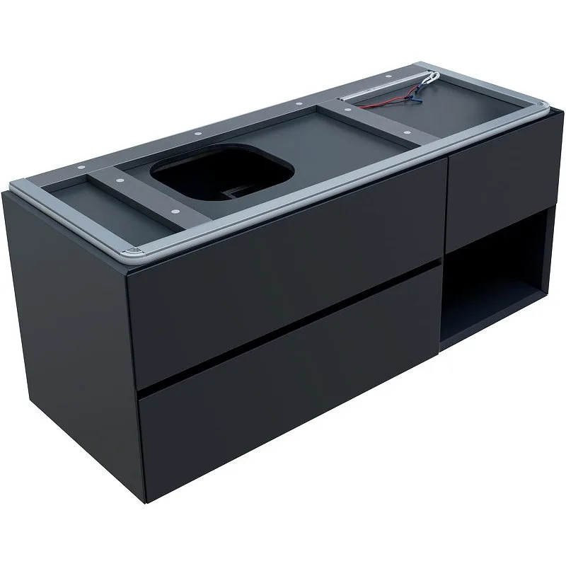 Тумба под раковину без столешницы Allen Brau Infinity 120 L подвесная, антрацит матовый Sancos — официальный сайт