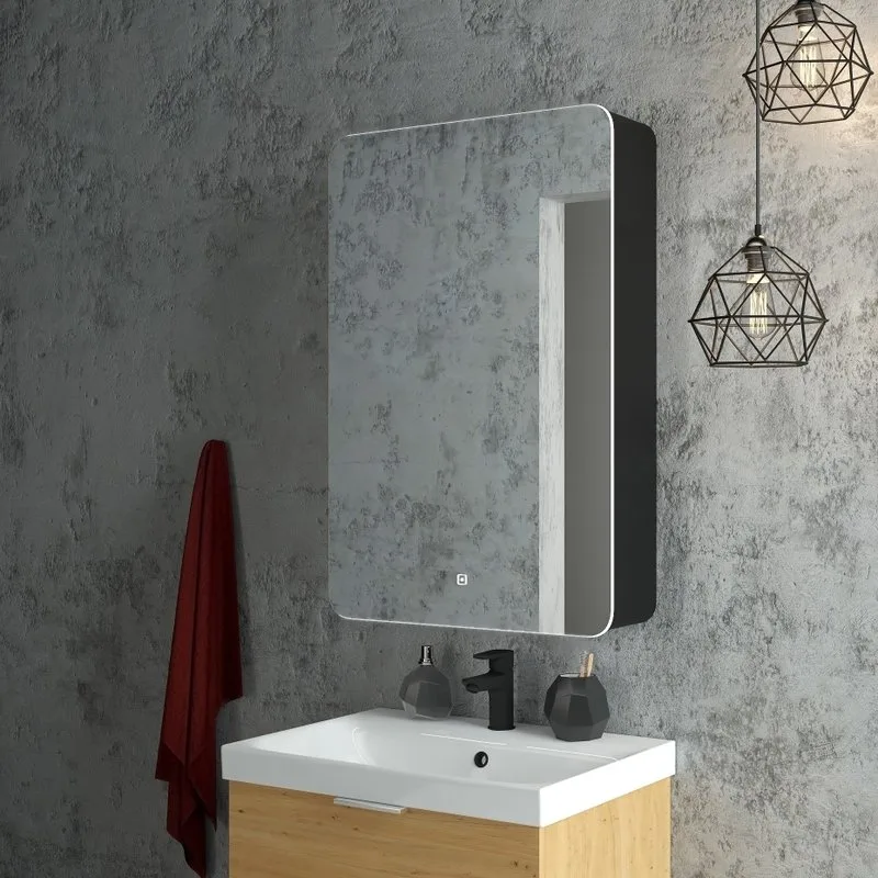 Зеркало-шкаф Art&Max Lecce 57 L с подсветкой Sancos — официальный сайт