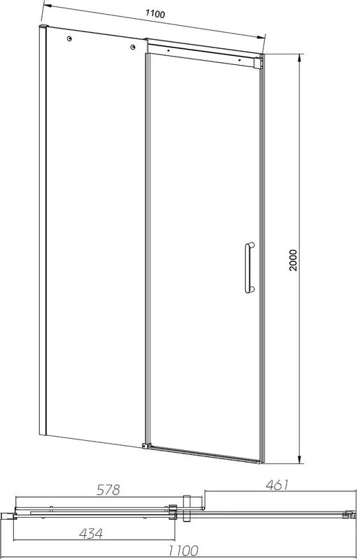 Душевая дверь в нишу Vincea Dice VDS-4D110CL 110 см, профиль хром Sancos — официальный сайт