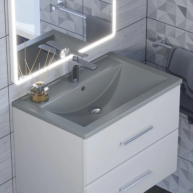 Мебельная раковина Uperwood Foster Quartz 291030033 70 см, матовая серая, бетон Sancos — официальный сайт