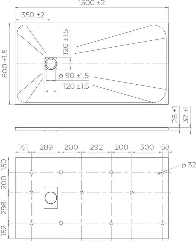 Поддон для душа RGW TSS W 150x80 Sancos — официальный сайт