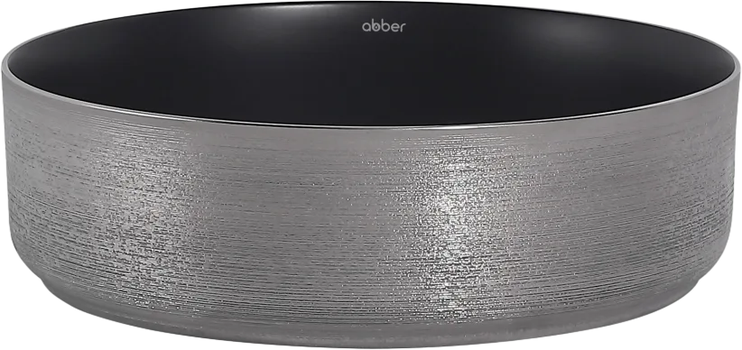 Накладная раковина Abber Bequem AC2109BS матовая черная с серебром Sancos — официальный сайт