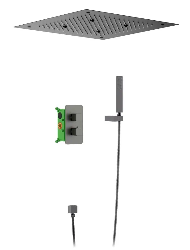 Душевой комплект Timo Petruma SX-5029/18SM, С ВНУТРЕННЕЙ ЧАСТЬЮ, с термостатом, черное золото Sancos — официальный сайт