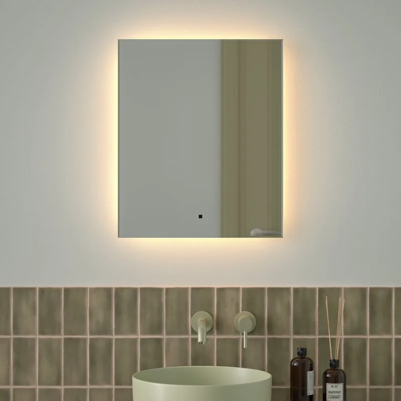 Зеркало Defesto Glow DF 2513R 50х60 с LED-подсветкой, 3000 K, инфракрасный выключатель