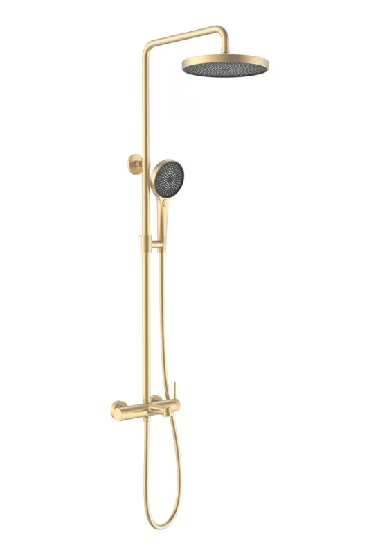 Душевая стойка Vincea Rim VSFS-2RM1BG с изливом, брашированное золото Sancos — официальный сайт
