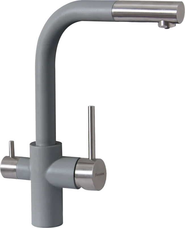 Смеситель для кухни Florentina Кристалл FL серый шелк Sancos — официальный сайт