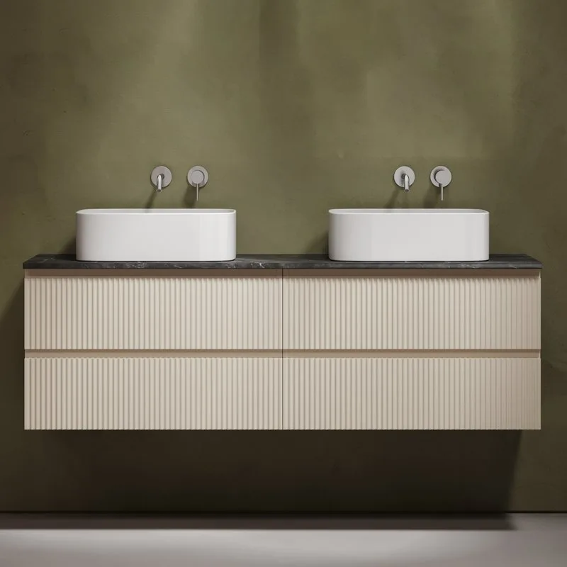 Тумба с раковиной Sancos Snob R 160 beige soft, столешница черный мрамор TT160A1, раковина CN6052 Sancos — официальный сайт