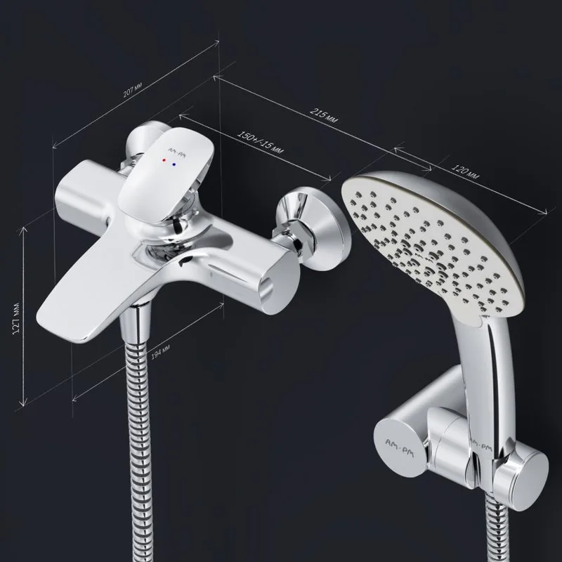 Смеситель для ванны с душем AM.PM Spirit V2.0 F70A15000, хром Sancos — официальный сайт
