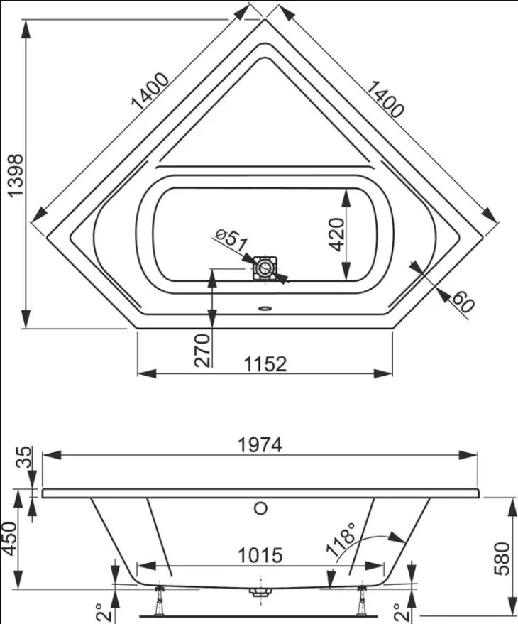 Акриловая ванна Vagnerplast Cavallo Corner VPBA140CAV3X-04 без опоры 140x140 см, угловая, пристенная Sancos — официальный сайт