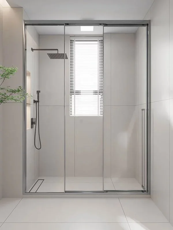 Душевая дверь в нишу Veconi Premium Prato 300 CH-L 140, профиль матовый хром, стекло прозрачное Sancos — официальный сайт