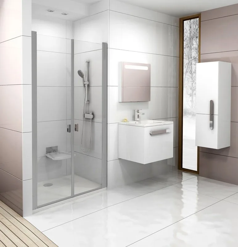 Душевая дверь в нишу Ravak Chrome CSDL2-100 Transparent, профиль сатин Sancos — официальный сайт
