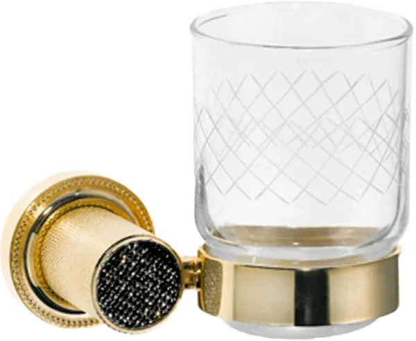 Стакан Boheme Royal Cristal Black Gold 10924-G-B настенный, золото