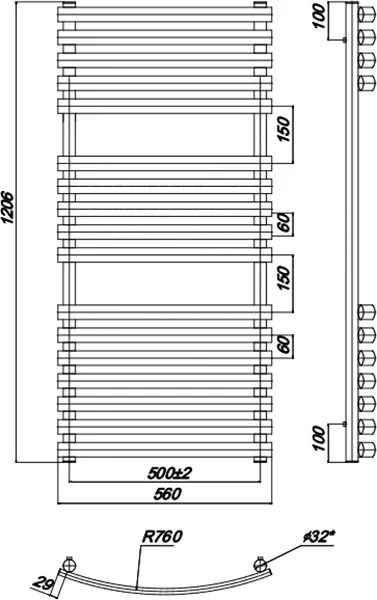 Полотенцесушитель водяной Ravak Elegance 500x120 Sancos — официальный сайт
