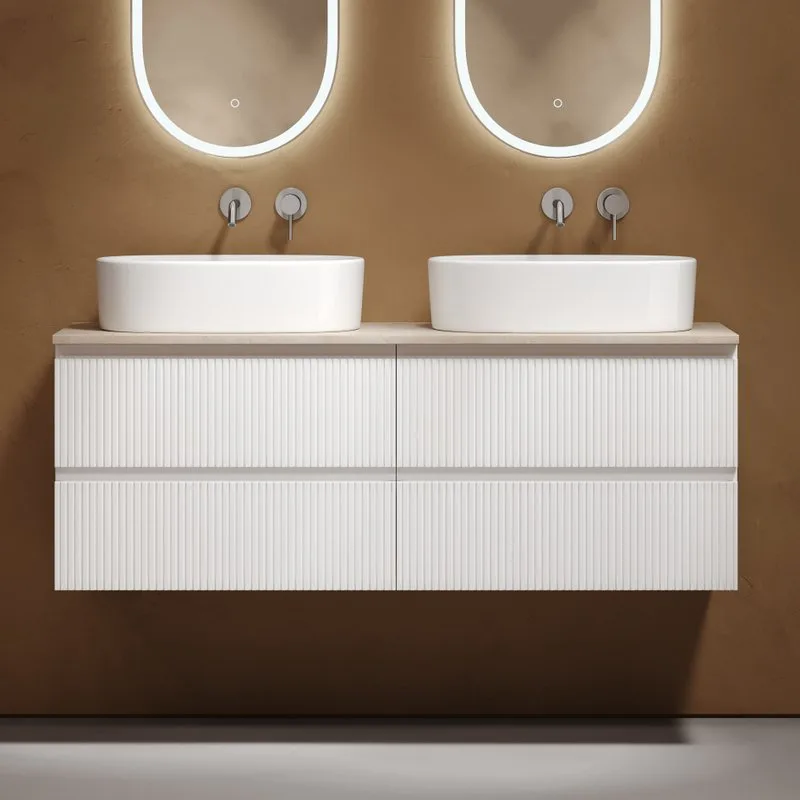 Тумба с раковиной Sancos Snob T 140 bianco, столешница бежевая TT140A2, раковина CN6075 Sancos — официальный сайт