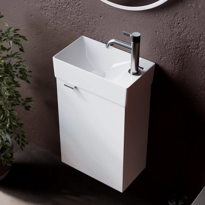 Тумба под раковину Sancos Mini 35 R подвесная белый глянец, MN35WR Sancos — официальный сайт