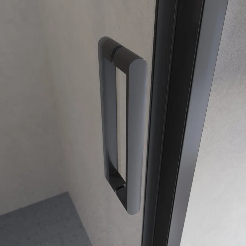 Душевая дверь в нишу BelBagno Luce BF-1-120-C-NERO профиль матовый черный, стекло прозрачное Sancos — официальный сайт