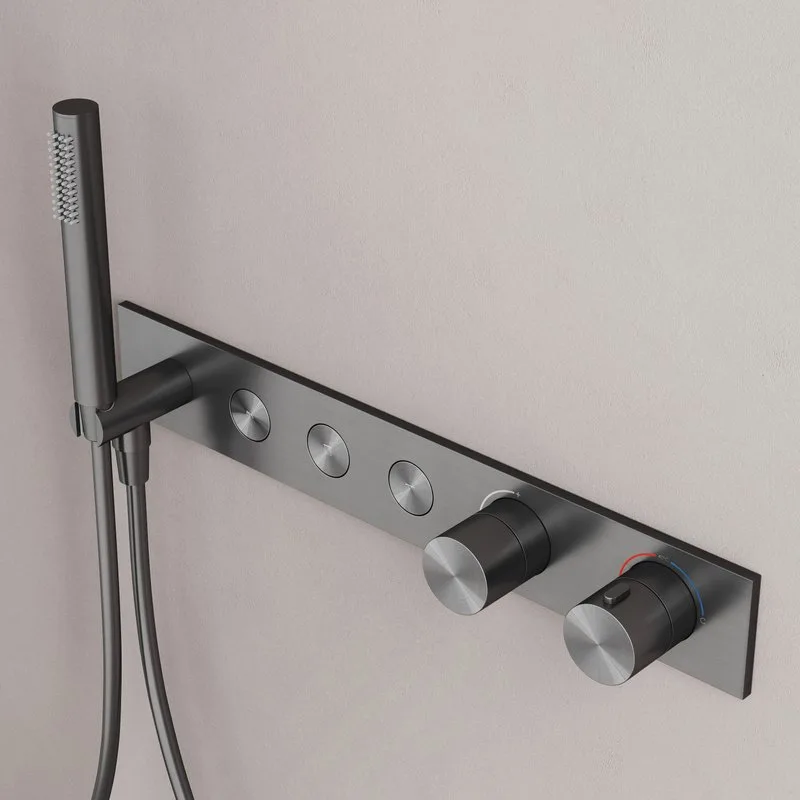 Душевой комплект Sancos Linn SC9023GG С ВНУТРЕННЕЙ ЧАСТЬЮ, вороненая сталь Sancos — официальный сайт
