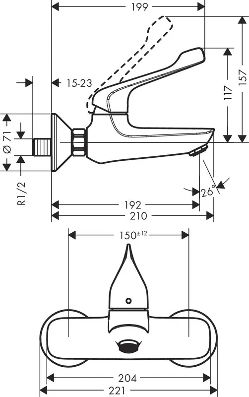 Смеситель для раковины Hansgrohe Novus 71923000 хром Sancos — официальный сайт