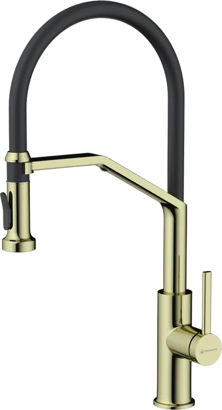 Смеситель для кухни Omoikiri Makkari 2 Plus-SB LG-BL светлое золото, черный Sancos — официальный сайт