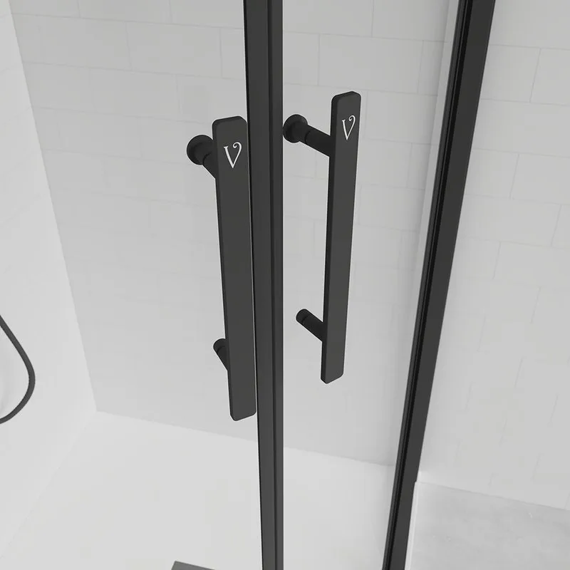 Душевой уголок Veconi Evo 200 B 120х80 см, профиль матовый черный, стекло прозрачное Sancos — официальный сайт