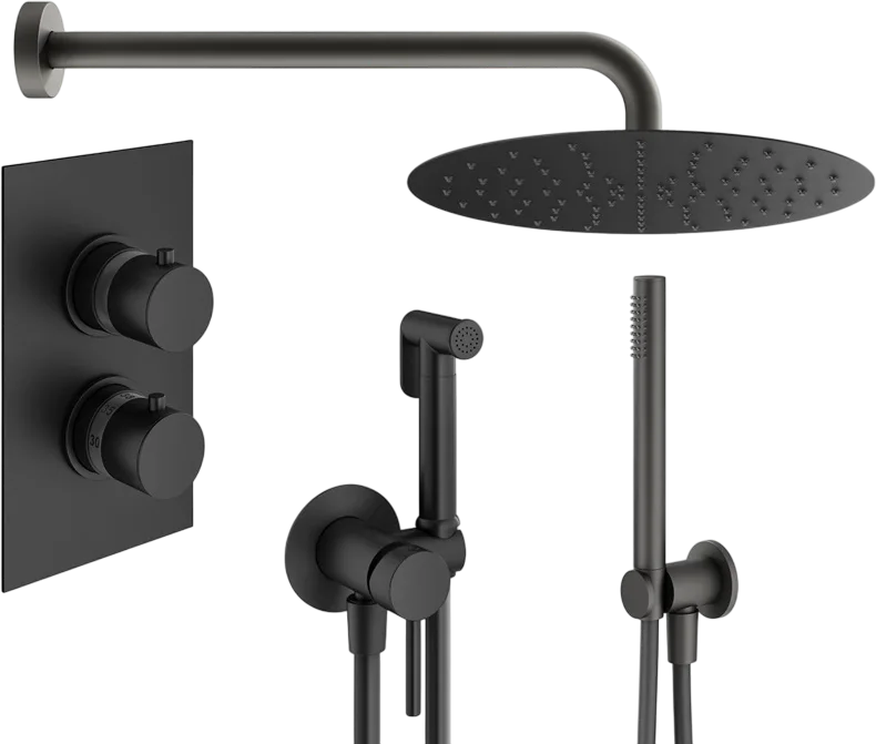 Комплект для ванной Plumberia Selection Ixo KITZXOT18QNO С ВНУТРЕННЕЙ ЧАСТЬЮ, черный матовый Sancos — официальный сайт