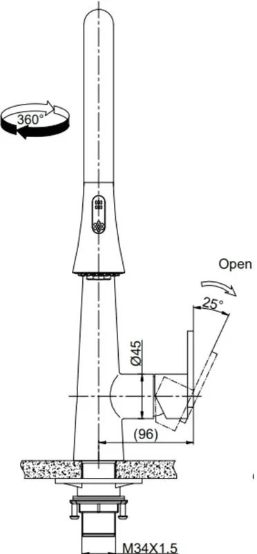 Смеситель для кухни Seaman Eco Venice SSN-1801P сенсорный, steel satin Sancos — официальный сайт