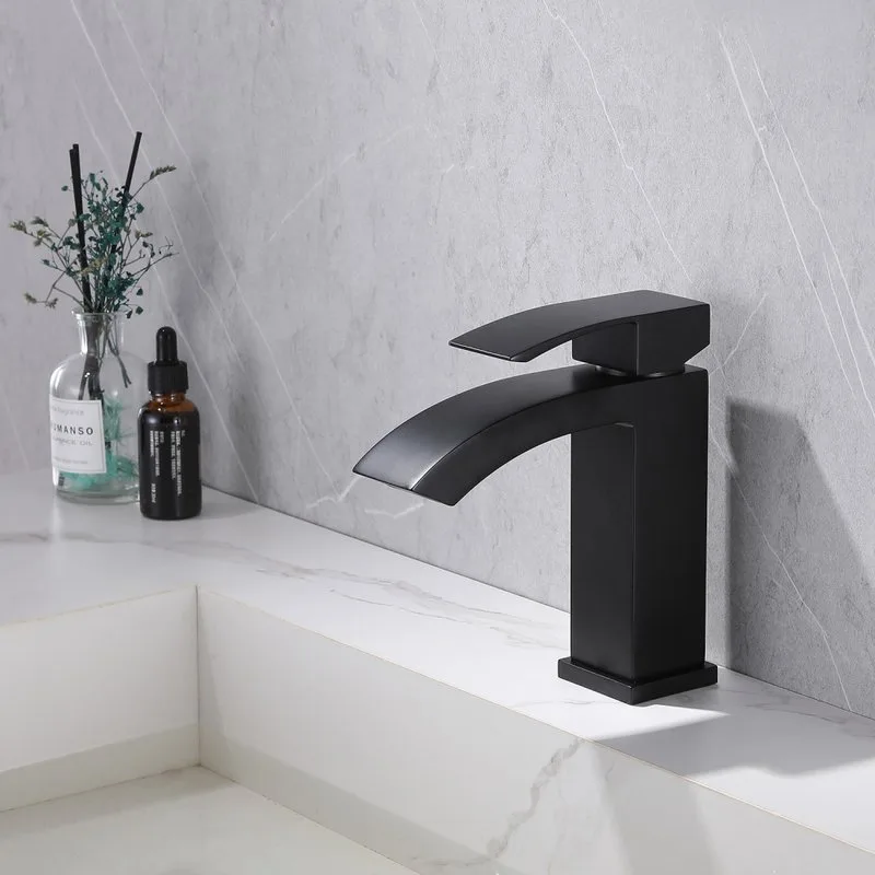 Смеситель для раковины Abber Wasserfall AF8610B черный Sancos — официальный сайт