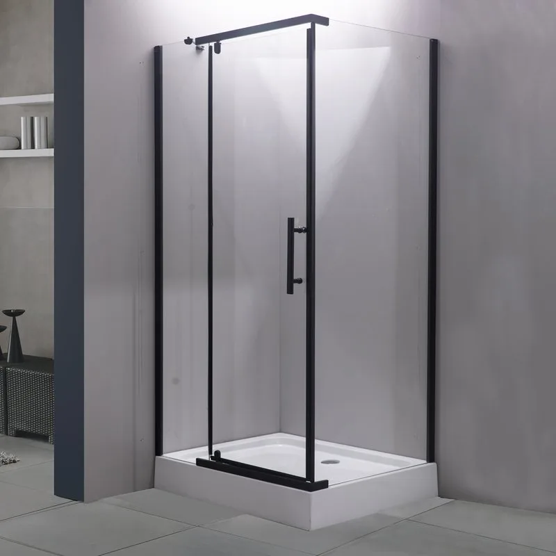 Душевой уголок Esbano ESR-7190B 100х80 см, профиль черный, стекло прозрачное Sancos — официальный сайт