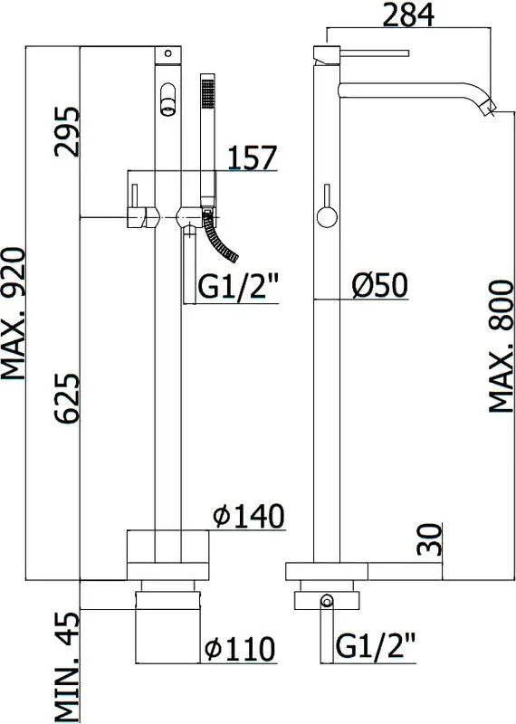 Напольный смеситель для ванны с душем Paffoni Light LIG032BO, С ВНУТРЕННЕЙ ЧАСТЬЮ, матовый белый Sancos — официальный сайт