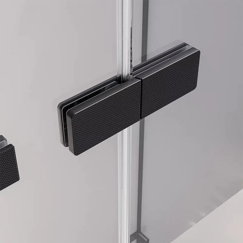 Душевая дверь в нишу Veconi Premium Alassio B 150x200, профиль матовый черный, стекло прозрачное Sancos — официальный сайт