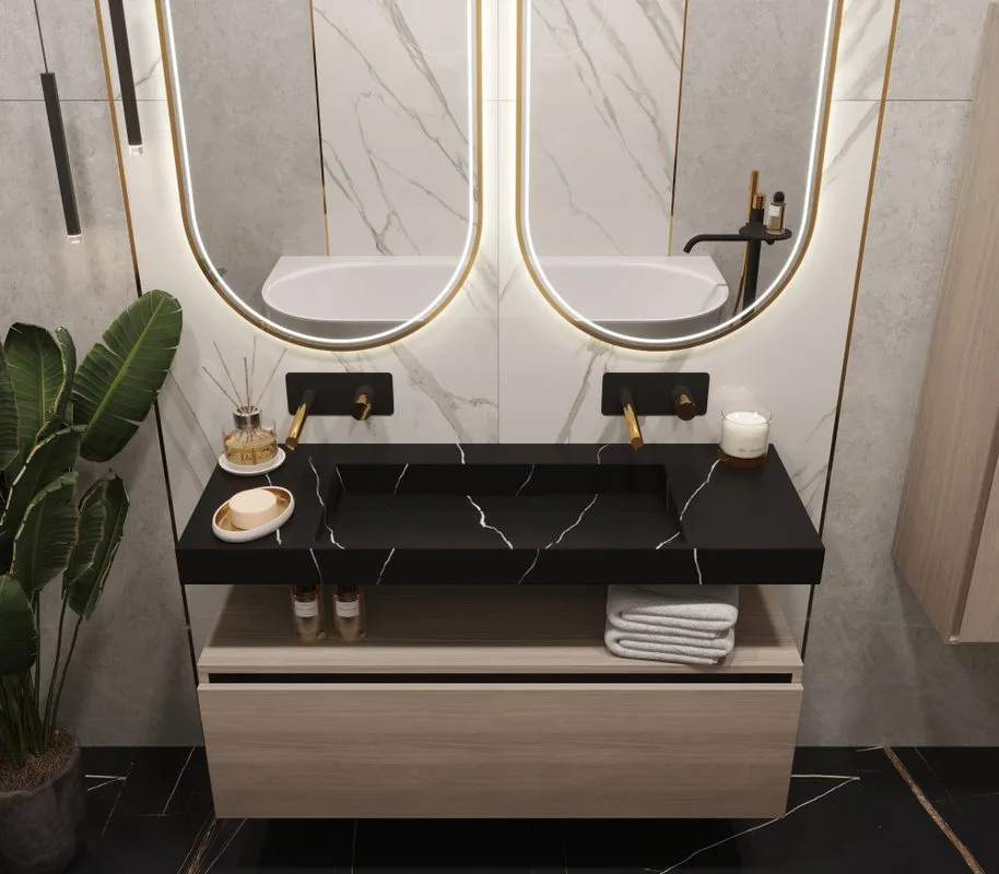 Раковина Armadi Art Flat Nero Marquina 120 Sancos — официальный сайт