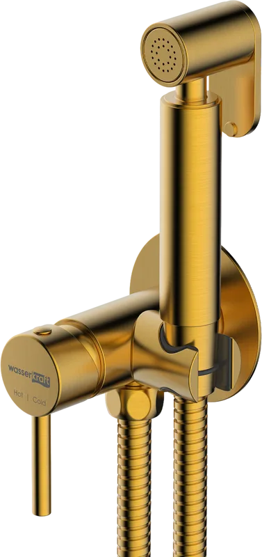 Гигиенический душ Wasserkraft Sauer A70838 со смесителем, С ВНУТРЕННЕЙ ЧАСТЬЮ, матовое золото PVD Sancos — официальный сайт