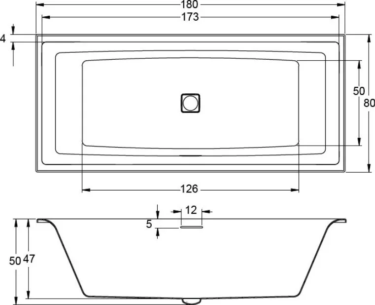Акриловая ванна Riho Still Square B099004005 без опоры 180x80 см, встраиваемая, белая Sancos — официальный сайт