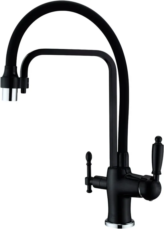 Смеситель для кухни Zorg Sanitary ZR 342-6 YF Black с гибким изливом Sancos — официальный сайт