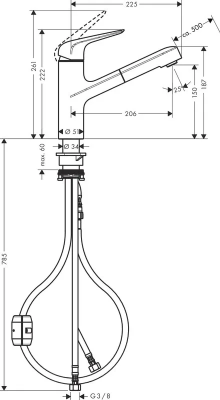 Смеситель для кухни Hansgrohe Focus M42 71814800 сталь Sancos — официальный сайт