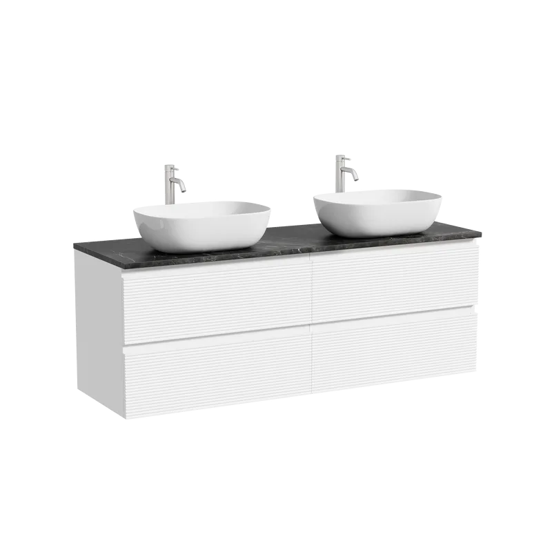 Тумба с раковиной Sancos Folk 140 bianco, столешница черный мрамор TT140A1X, раковина CN6009 Sancos — официальный сайт